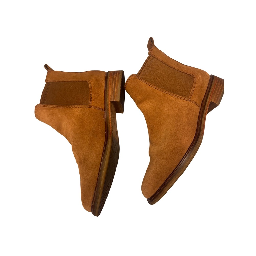 Clarks Women's Chelsea Boots Suede Leather Ankle Booties Brown Size 9.5